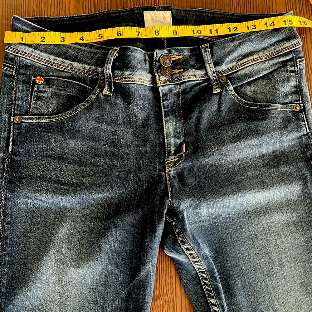 Hudson Mid rise Colin skinny stretch jeans.